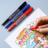 得力(deli) 记号笔 双线幅0.5//1.5mm 细-极细 12支装/盒 1盒