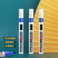 得力(deli) 2mm记号笔 蓝色 10支装