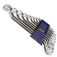 长城精工10pcs公制镜抛平板双梅扳手组套5.5*7-30*32mm