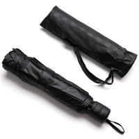 天堂伞 加大加固黑胶64cm*10骨三折防晒遮阳太阳伞雨伞31125E黑色/藏青色可选