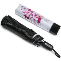 天堂伞 全遮光黑胶防晒55cm*8骨三折遮阳伞晴雨伞32247E玫红色