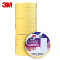 3M 1600#PVC电气绝缘胶带/无铅电工胶带18mm*20m(10卷装)汽修家装 耐磨防潮耐酸碱 黄色