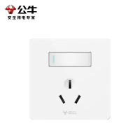 公牛(BULL)开关插座/86型暗装墙壁插座/网络面板/大面板白色 16A空调带开关10只