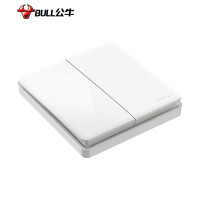 公牛无线开关面板 86型墙壁远程智能开关 免布线遥控开关 白色 暗装 二位主开关(不含随意贴)