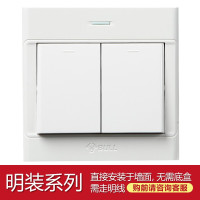 公牛(BULL)明装开关面板电源走明线 无需底盒 二开单控10只
