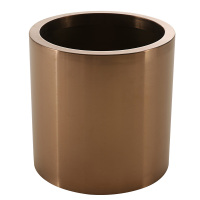贾思德 金属花箱花钵树箱 落地圆柱形 户外不锈钢花盆 不锈钢玫瑰金 外径30*高30厘米