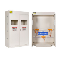 圣隆苏 全钢防爆气瓶柜工业安全柜带报警乙炔氧氢气液化气储存柜子 白色三瓶不带报警器
