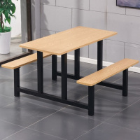 圣隆苏 不锈钢快餐桌学校学生工地食堂玻璃钢连体餐桌员工快餐桌椅组合 4人位防火板 铁支架