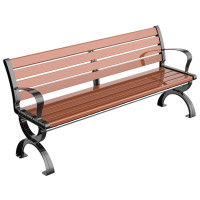 豆乐奇公园户外椅 1.5米塑木 庭院靠背长条凳休闲椅