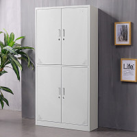 豆乐奇4门钢制更衣柜员工储物柜工厂宿舍更衣柜带锁铁皮存放收纳柜鞋柜 尺寸1800*900*420 1个