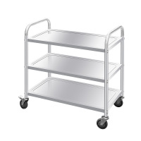 贾思德 不锈钢餐车 加厚三层手推车火锅店传菜车加厚不锈钢大号三层900*500*900