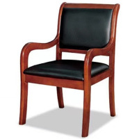 豆乐奇 实木会议椅橡木将军椅 红胡桃色