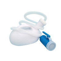 贾思德 卧床自理尿壶 小便器 2000ml大容量带管男士尿壶 白色/蓝色