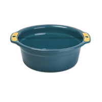 贾思德 加厚洗脸盆塑料盆洗菜盆大号家用双耳中号尺寸 深蓝26*37*13cm