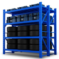 XMSJ 重型仓储货架 仓库展示架 库房置物架4层600KG/层 200*60*200cm 蓝/白色可选