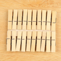 豆乐奇 竹夹子晾衣夹家用固定木夹子晾衣服防风晒被厨房食品封口夹小夹子 小号竹夹40个