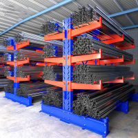 XMSJ 悬臂货架重型货架五金管材仓库厂房货架悬臂架 单面130*90*200 4层主架(含底层)