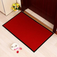 梵雅曼 进门地毯迎宾门垫滑吸水商用酒店大门口地垫红色双条纹120*150cm 无字红色