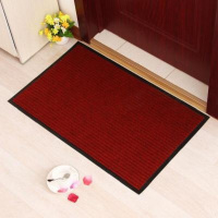 梵雅曼 进门地毯迎宾门垫滑吸水商用酒店大门口地垫红色双条纹120*180cm 无字酒红色