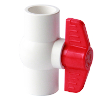 XMSJ 自来水管给水管塑料螺纹球阀阀门PVC插口球阀配件 DN50(内径63mm)白