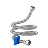 XMSJ 不锈钢编织金属软管高压水管4分批发热水器马桶冷热进水软管双头管[60cm]