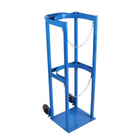 XMSJ 钢制气瓶固定架 40L单瓶带轮口径24cm 氧气瓶防倒置架钢瓶存放架支架