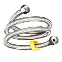 XMSJ 4分304不锈钢编织水管双头螺母热水器马桶水龙头防爆冷热进水软管 40厘米