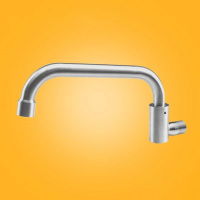 XMSJ 酒店厨房灶台专用水龙头 304不锈钢可旋转摇摆饭店厨师商 用半自动 304圆半自动30cm