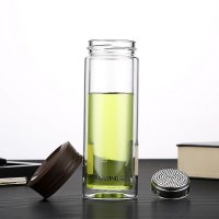 富光(FGA)致格双层玻璃杯320ml有滤网G1613-SP-320 颜色随机