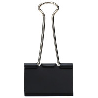 得力(deli)8561长尾夹 黑色长尾夹票夹 金属燕尾夹票据夹子 办公用品大号50mm(12只/筒)10筒