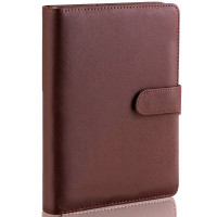 得力 deli 3151 商务活页笔记本25K100张 工作记事本皮面本 棕色 2本装 XZKJ