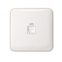 松下(Panasonic)插座面板 六类电脑墙壁插座86型 格彩系列 WPC431白色