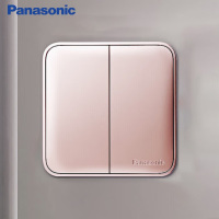 松下 开关面板 二位双开单控墙壁开关复位式 格彩系列WPC503MYL玫瑰金