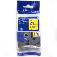 兄弟 TZe-651/24mm黄底黑字原装标签色带 (适用兄弟PT1650/7600/2700/3600)长度:8m