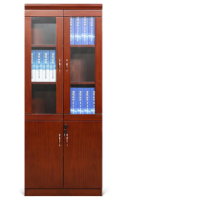 東業家具 文件柜木质储物柜落地带玻璃门办公室柜子AB组合A柜 0.8*0.4*2m柜书柜(单位:组)