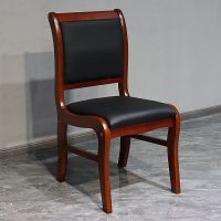 仓迪 CD-HD340 小软包会议椅木质办公椅职员办公椅 常规尺寸 胡桃色(把)