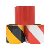 冰禹反光警示胶带 高亮光划线夜间安全PET反光膜车贴 红色5cm*23m(卷)