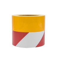 冰禹反光警示胶带 高亮光划线夜间安全PET反光膜车贴 黑黄5cm*23m