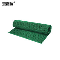 安赛瑞 PVC防滑地垫710134 15×1.2m 绿色 厚约4mm 1 块 防滑垫 止滑地垫 安全地垫 防滑踏垫