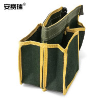 安赛瑞 电工工具腰包 加厚绿帆布腰包 腰挂式大钉兜 工具收纳腰带24342