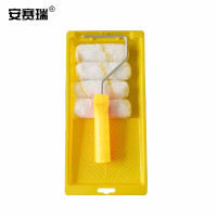 安赛瑞 油漆滚筒刷套装 涂料刷漆托盘 乳胶漆中毛涂刷 装修施工刷墙工具 4寸6件套510363