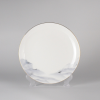 益美洁 酒店高档 骨瓷摆台东方古韵国风陶瓷餐具盘碗 8寸浅盘