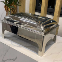 家佳恒美不锈钢自助餐锅酒店餐厅早餐台展示架高款双格+酒精(单位:套)