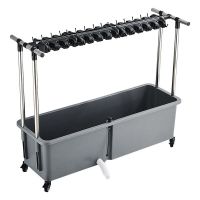 易力 落地拖把架拖布池拖把盆水槽拖布盆商用 90cm长8挂10钩(单位:个)