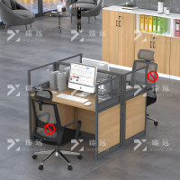 臻远GWC-004一字型两人位职员办公桌 屏风桌 组合员工位电脑桌职员工位 对坐双人位