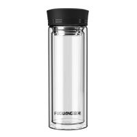 富光 致格双层玻璃杯水杯泡茶杯400ml G1613-SP-400(单位:个)