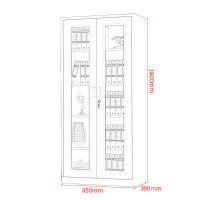 中伟 文件柜办公柜钢制铁皮柜资料柜档案柜储物柜灰白套色通玻文件柜