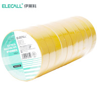 ELECALL/伊莱科 电气绝缘胶带电工胶布绝缘胶布阻燃耐高低温防水PVC超粘耐磨 ET050001Y-10 20米/卷