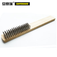安赛瑞木柄钢丝刷(12把装)清洁刷 除锈除漆去污钢刷工具24428
