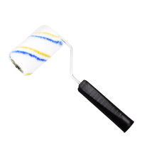 共泰 涤纶滚筒刷 乳胶漆墙漆刷防水涂料滚筒刷 清洁涂刷 黄蓝条 4寸20个装